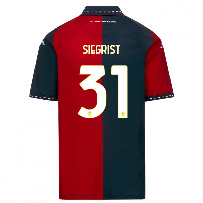 Danxen Barn Benjamin Siegrist #31 Röd Svart Vit Hemmatröja Matchtröjor 2026/27 Tröjor T-Tröja