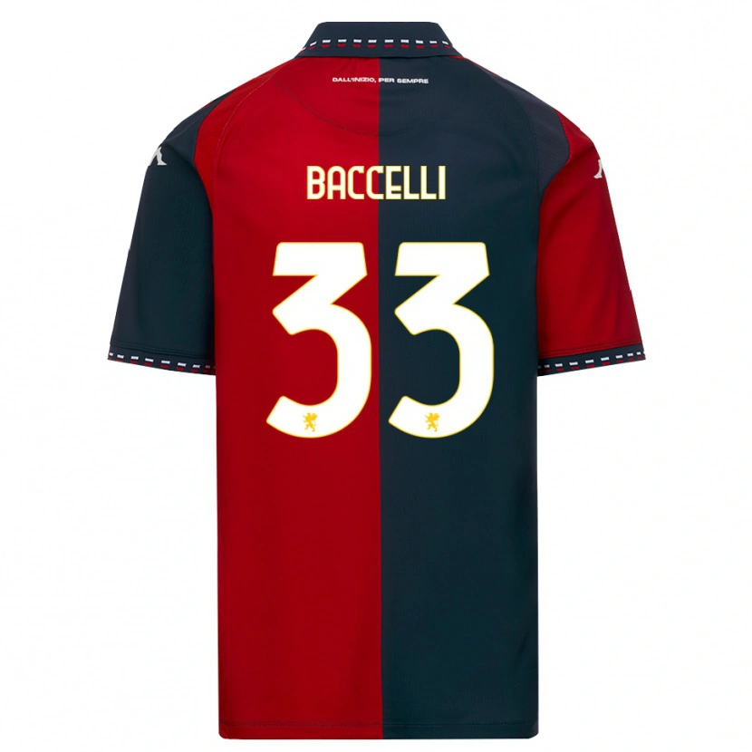 Danxen Barn Pietro Baccelli #33 Röd Svart Vit Hemmatröja Matchtröjor 2026/27 Tröjor T-Tröja
