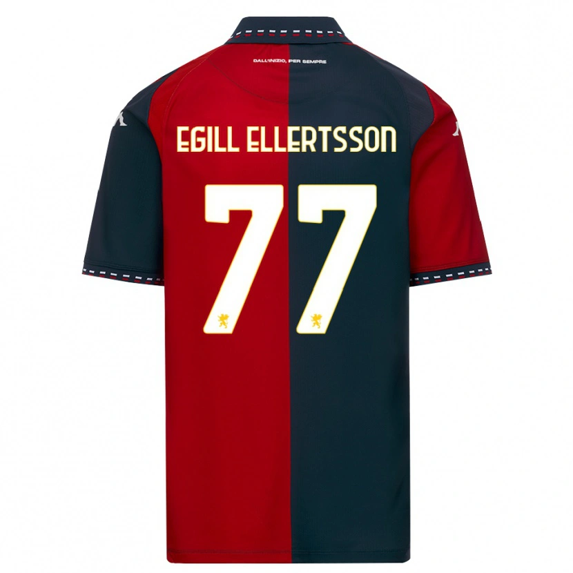 Danxen Barn Mikael Egill Ellertsson #77 Röd Svart Vit Hemmatröja Matchtröjor 2026/27 Tröjor T-Tröja