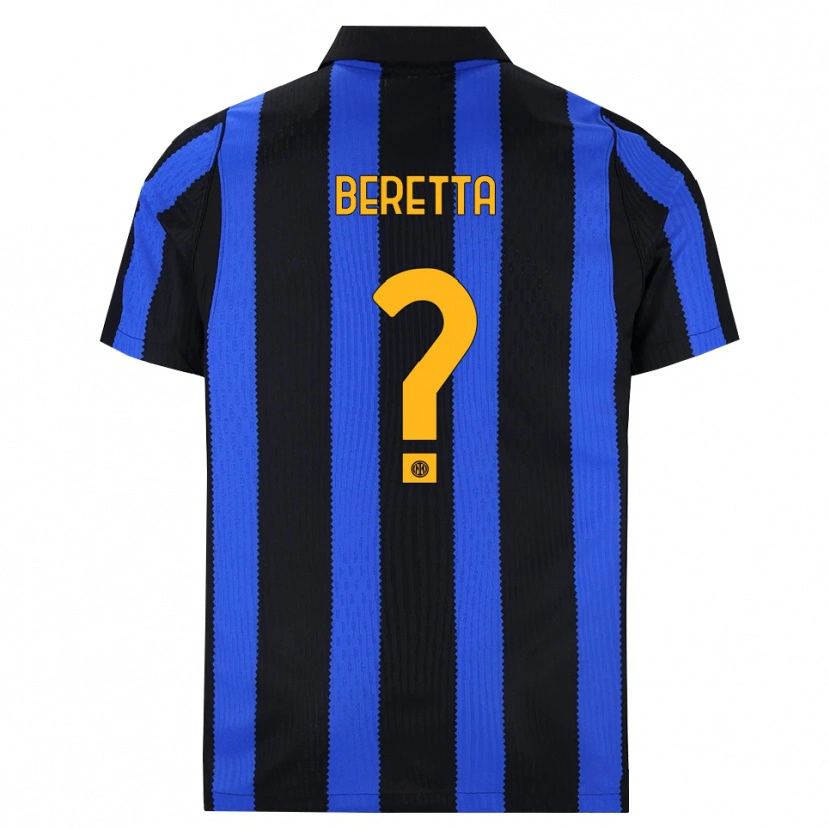 Danxen Barn Emanuele Beretta #0 Svart Blå Gul Hemmatröja Matchtröjor 2026/27 Tröjor T-Tröja
