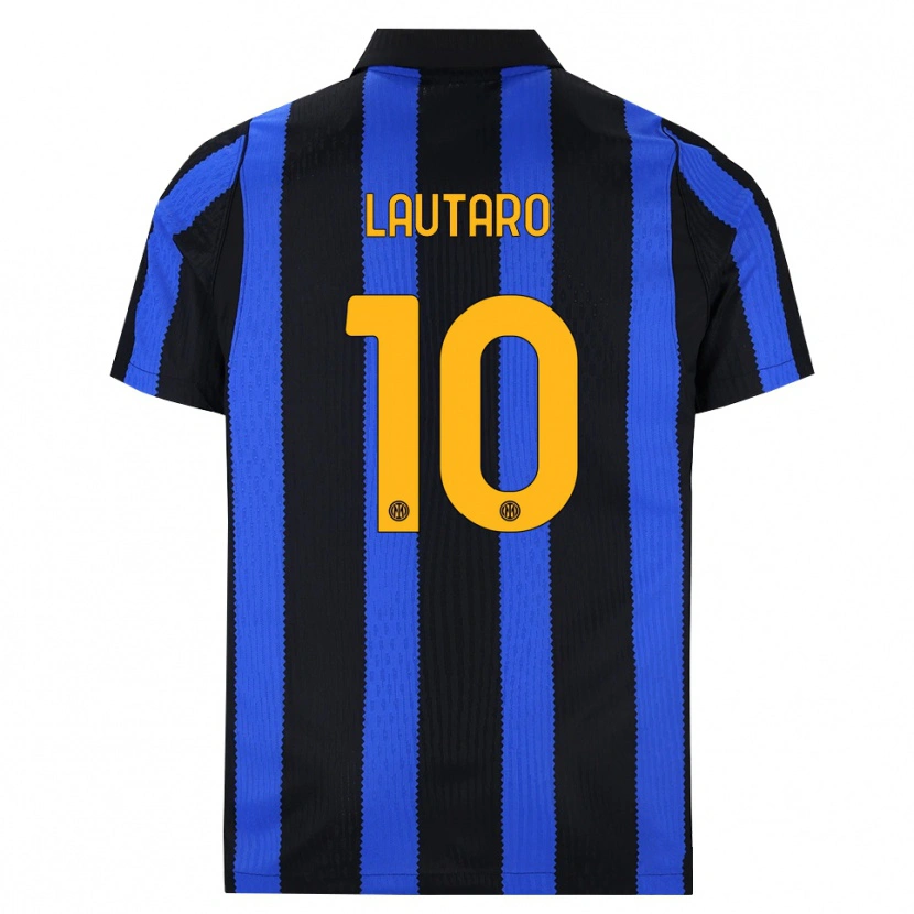 Danxen Barn Lautaro Martínez #10 Svart Blå Gul Hemmatröja Matchtröjor 2026/27 Tröjor T-Tröja