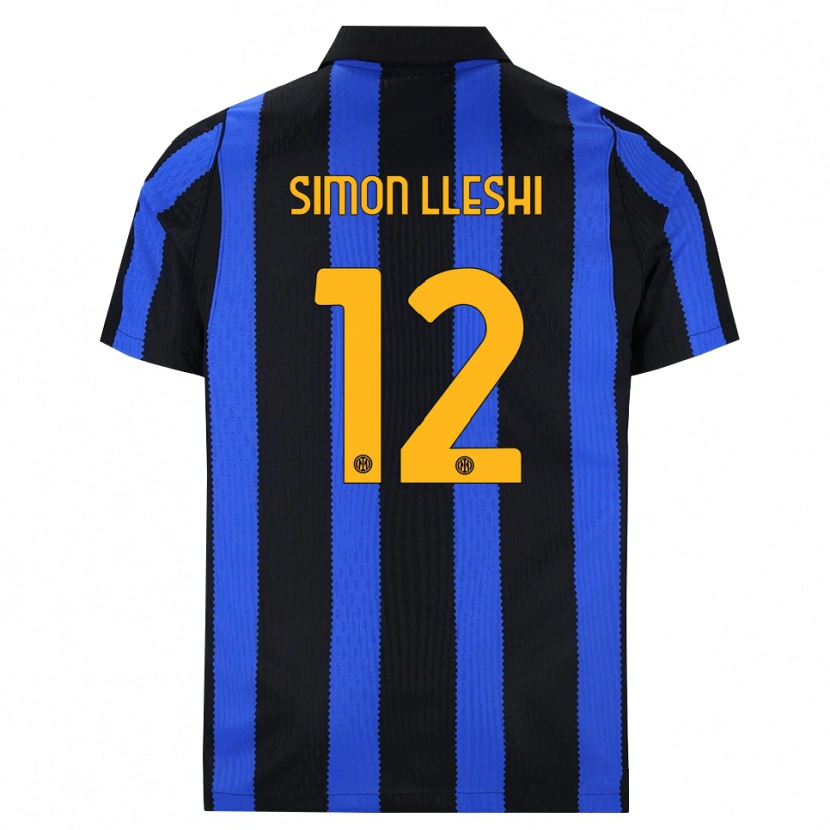 Danxen Barn Simon Lleshi #12 Svart Blå Gul Hemmatröja Matchtröjor 2026/27 Tröjor T-Tröja
