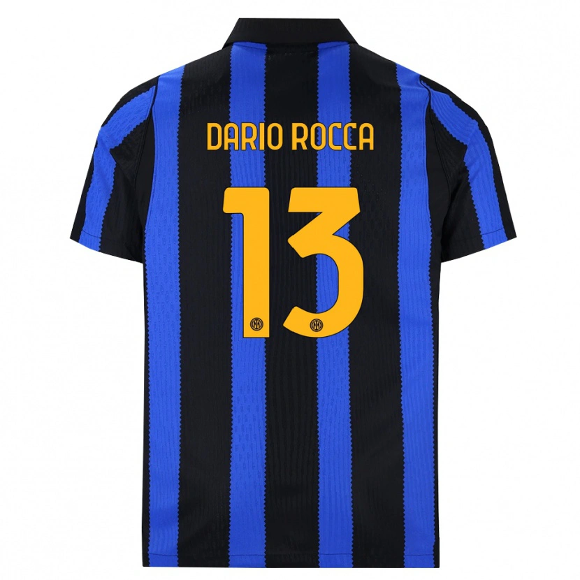 Danxen Barn Edoardo Dario Rocca #13 Svart Blå Gul Hemmatröja Matchtröjor 2026/27 Tröjor T-Tröja