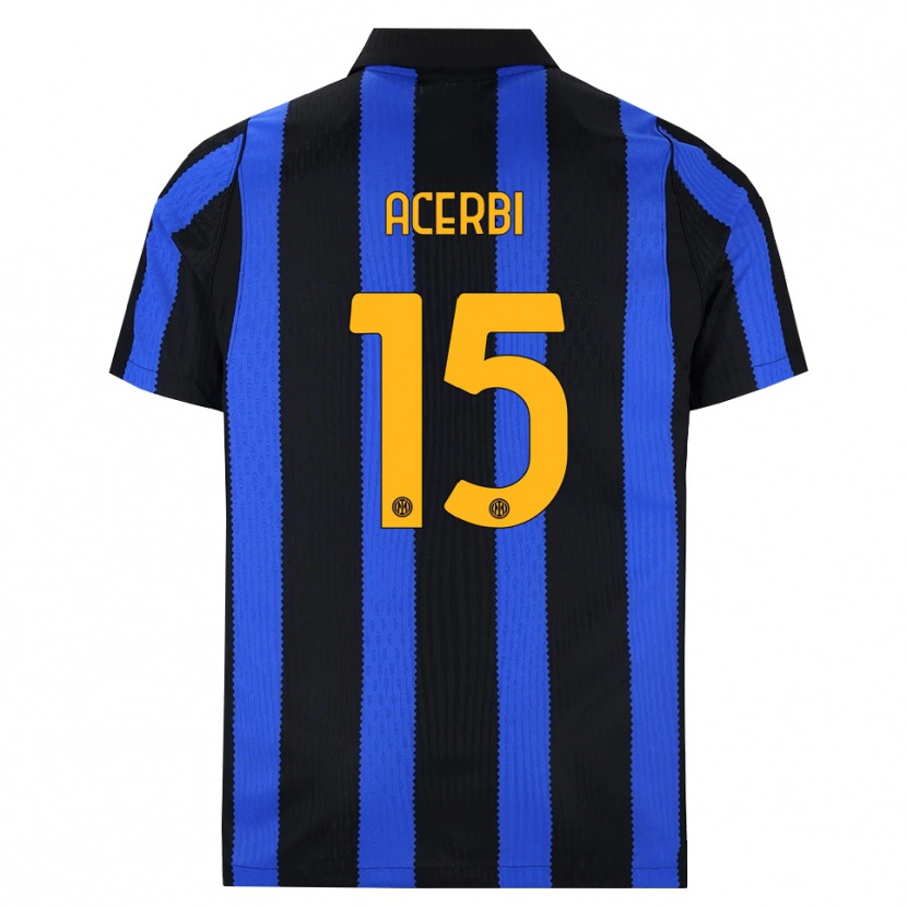 Danxen Barn Francesco Acerbi #15 Svart Blå Gul Hemmatröja Matchtröjor 2026/27 Tröjor T-Tröja
