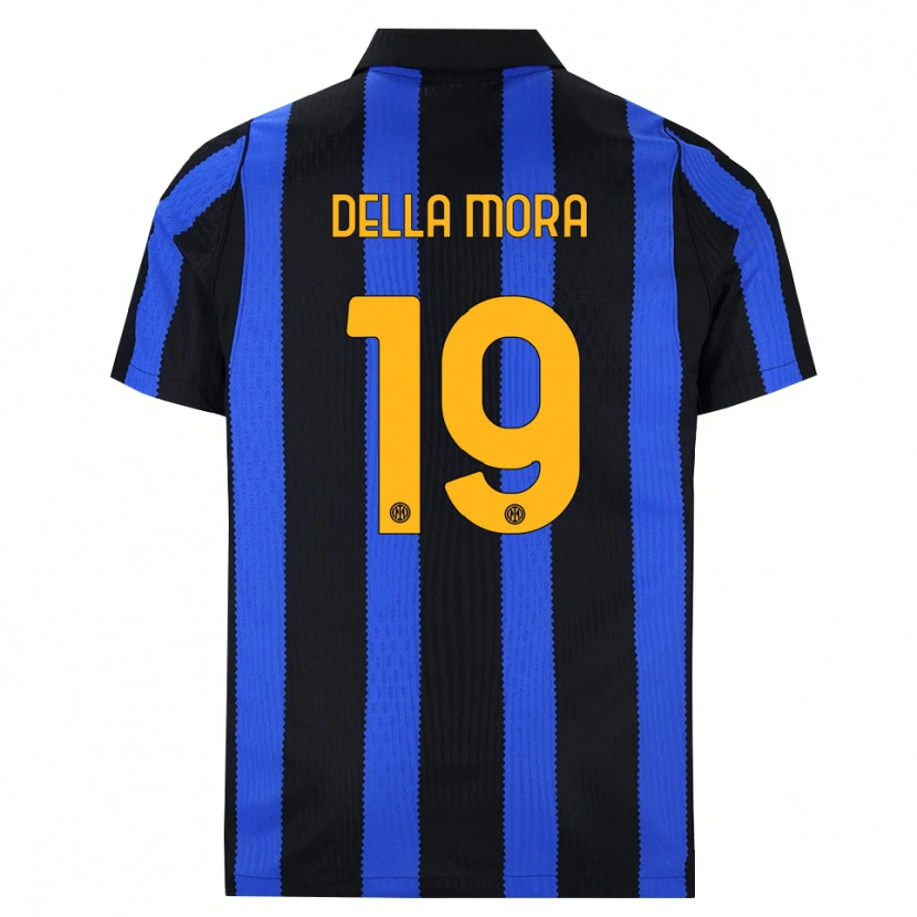 Danxen Barn Tommaso Della Mora #19 Svart Blå Gul Hemmatröja Matchtröjor 2026/27 Tröjor T-Tröja