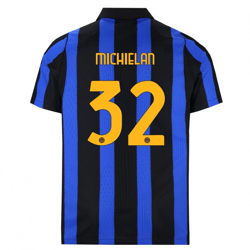 Danxen Barn Mattia Michielan #32 Svart Blå Gul Hemmatröja Matchtröjor 2026/27 Tröjor T-Tröja