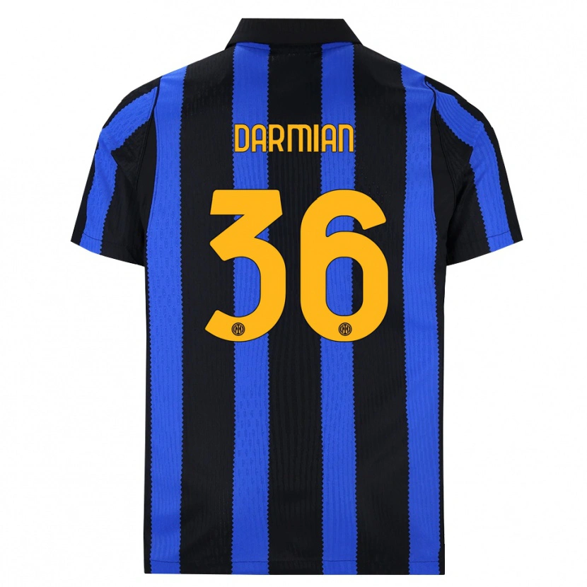 Danxen Barn Matteo Darmian #36 Svart Blå Gul Hemmatröja Matchtröjor 2026/27 Tröjor T-Tröja