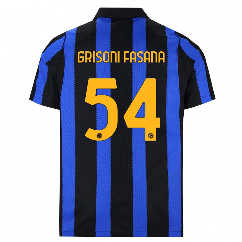 Danxen Barn Marco Grisoni Fasana #54 Svart Blå Gul Hemmatröja Matchtröjor 2026/27 Tröjor T-Tröja