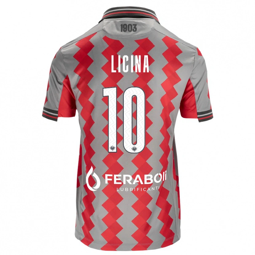Danxen Barn Adin Licina #10 Grå Röd Vit Hemmatröja Matchtröjor 2026/27 Tröjor T-Tröja