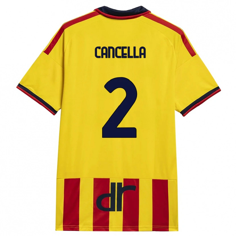 Danxen Barn Daniel Cancella #2 Gul Röd Hemmatröja Matchtröjor 2026/27 Tröjor T-Tröja