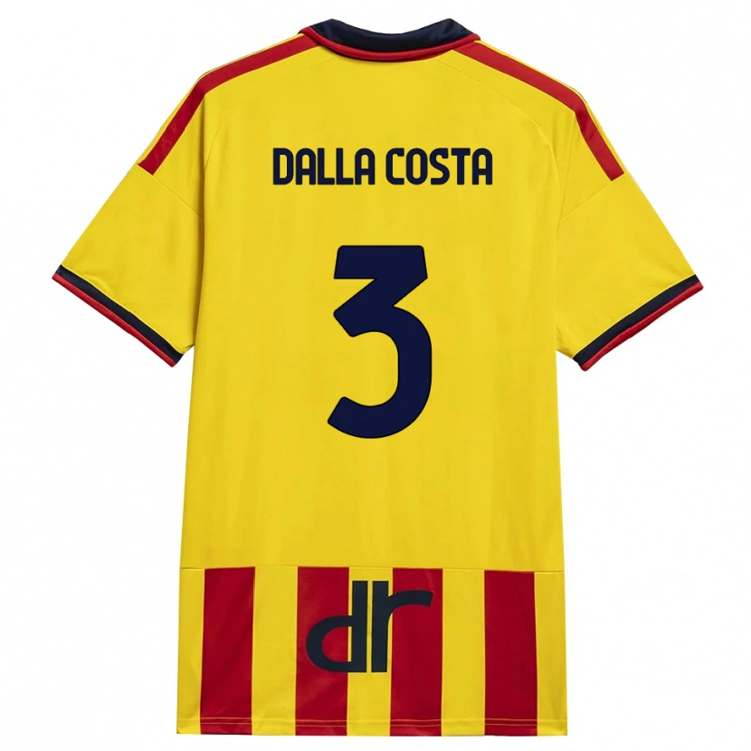 Danxen Barn Luca Dalla Costa #3 Gul Röd Hemmatröja Matchtröjor 2026/27 Tröjor T-Tröja
