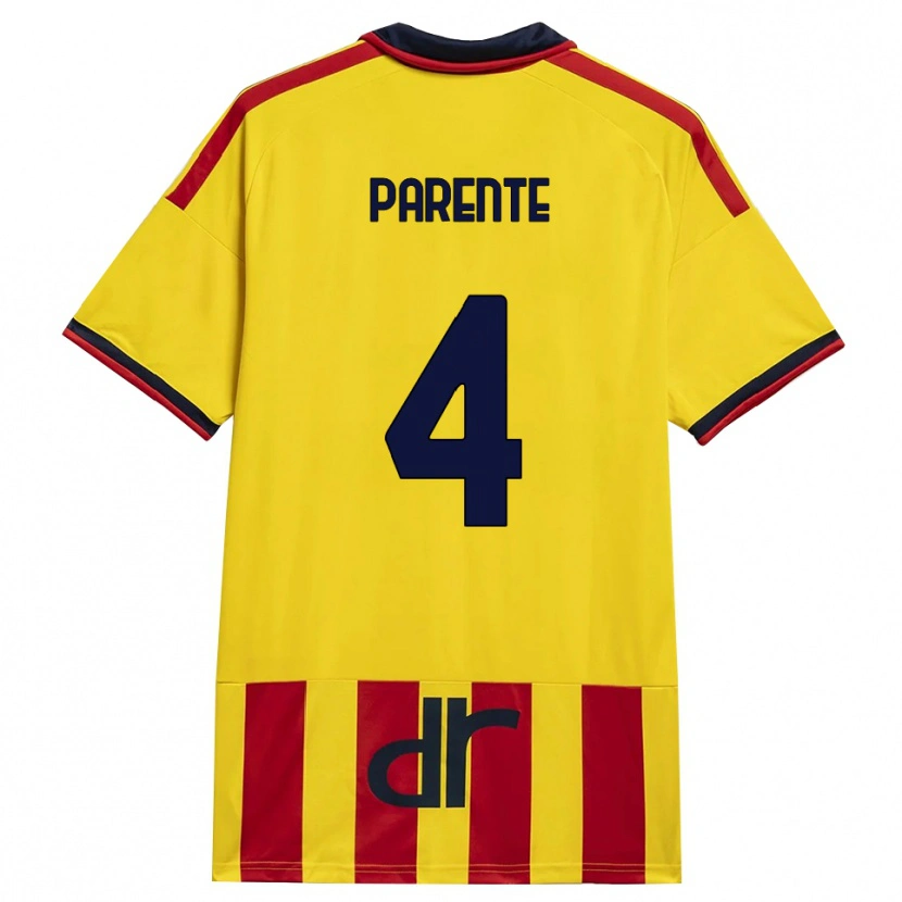 Danxen Barn Francesco Parente #4 Gul Röd Hemmatröja Matchtröjor 2026/27 Tröjor T-Tröja