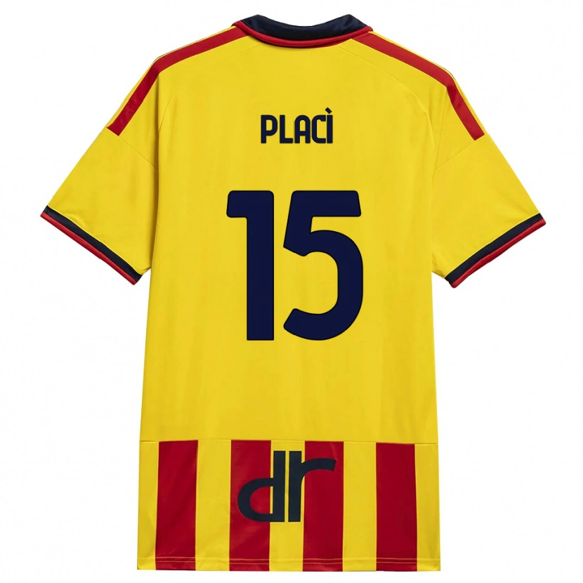 Danxen Barn Davide Placì #15 Gul Röd Hemmatröja Matchtröjor 2026/27 Tröjor T-Tröja