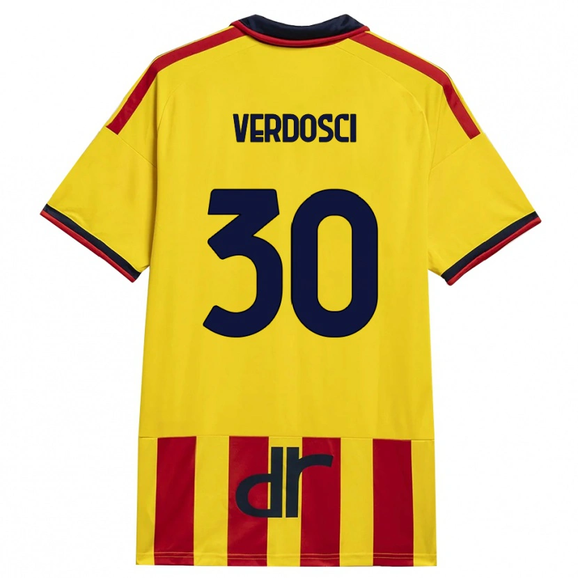 Danxen Barn Simone Verdosci #30 Gul Röd Hemmatröja Matchtröjor 2026/27 Tröjor T-Tröja