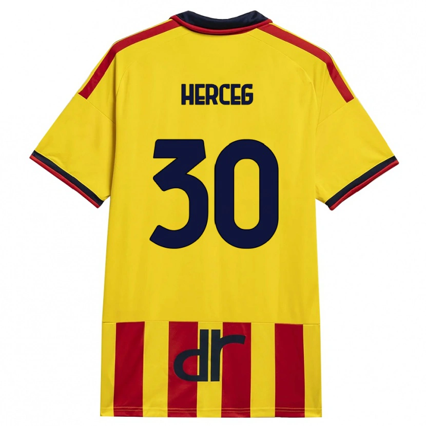 Danxen Barn Lovro Herceg #30 Gul Röd Hemmatröja Matchtröjor 2026/27 Tröjor T-Tröja