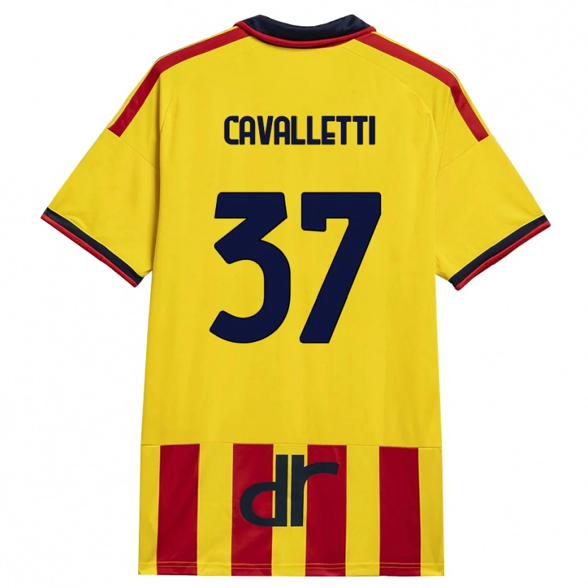 Danxen Barn Cristian Cavalletti #37 Gul Röd Hemmatröja Matchtröjor 2026/27 Tröjor T-Tröja