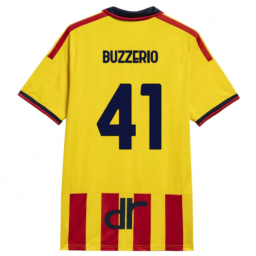 Danxen Barn Mattia Buzzerio #41 Gul Röd Hemmatröja Matchtröjor 2026/27 Tröjor T-Tröja