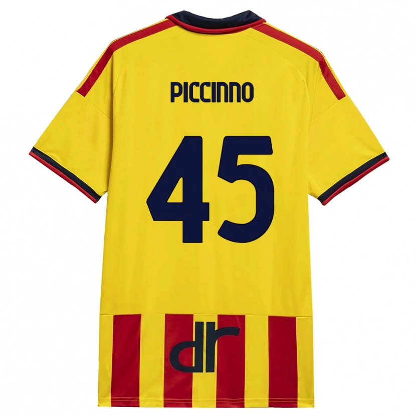 Danxen Barn Daniele Piccinno #45 Gul Röd Hemmatröja Matchtröjor 2026/27 Tröjor T-Tröja