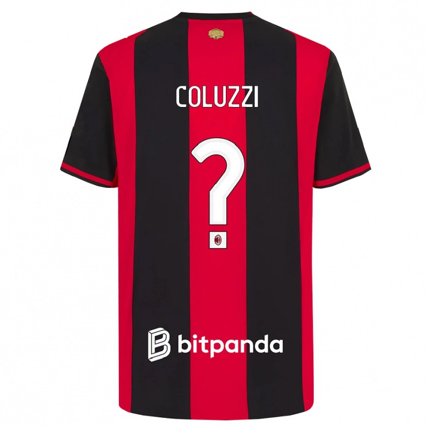 Danxen Barn Simone Coluzzi #0 Röd Svart Vit Hemmatröja Matchtröjor 2026/27 Tröjor T-Tröja