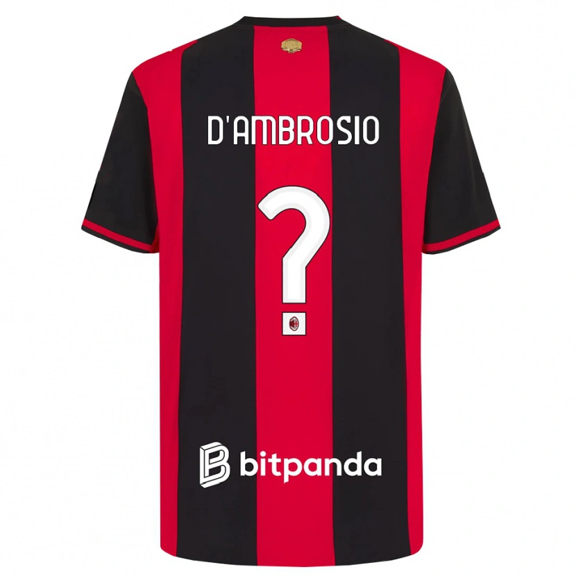 Danxen Barn Antonio D'ambrosio #0 Röd Svart Vit Hemmatröja Matchtröjor 2026/27 Tröjor T-Tröja