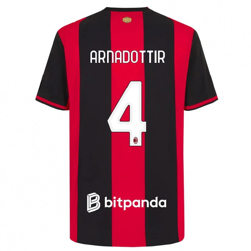 Danxen Barn Guony Arnadottir #4 Röd Svart Vit Hemmatröja Matchtröjor 2026/27 Tröjor T-Tröja