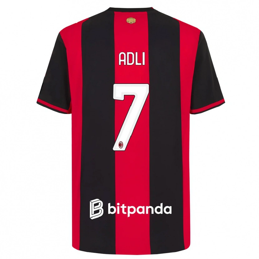Danxen Barn Yacine Adli #7 Röd Svart Vit Hemmatröja Matchtröjor 2026/27 Tröjor T-Tröja