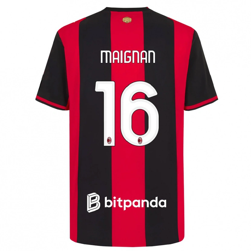 Danxen Barn Mike Maignan #16 Röd Svart Vit Hemmatröja Matchtröjor 2026/27 Tröjor T-Tröja