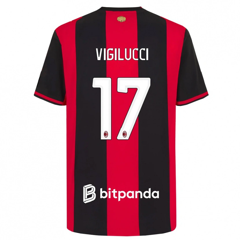 Danxen Barn Valery Vigilucci #17 Röd Svart Vit Hemmatröja Matchtröjor 2026/27 Tröjor T-Tröja