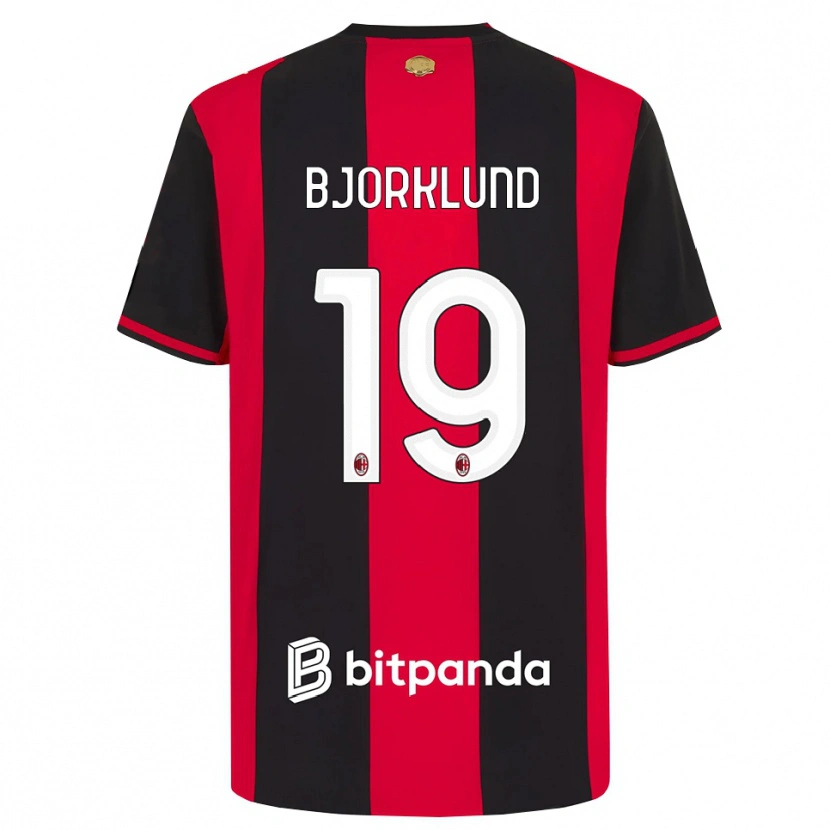 Danxen Barn Lukas Bjorklund #19 Röd Svart Vit Hemmatröja Matchtröjor 2026/27 Tröjor T-Tröja