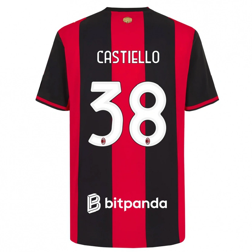 Danxen Barn Alex Castiello #38 Röd Svart Vit Hemmatröja Matchtröjor 2026/27 Tröjor T-Tröja