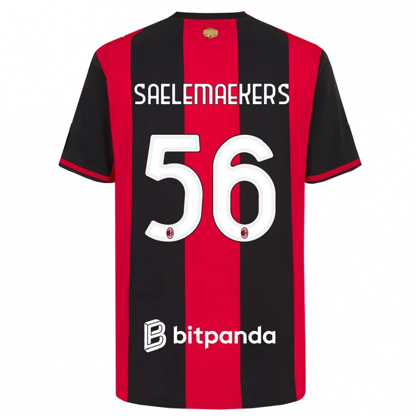 Danxen Barn Alexis Saelemaekers #56 Röd Svart Vit Hemmatröja Matchtröjor 2026/27 Tröjor T-Tröja