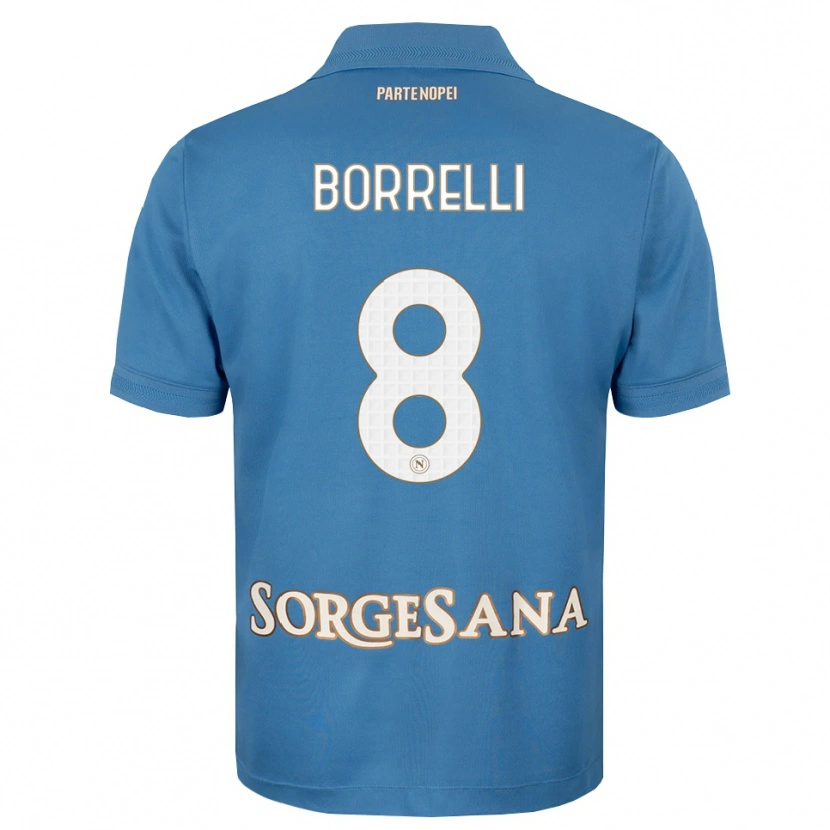 Danxen Barn Ciro Borrelli #8 Dimblå Vit Hemmatröja Matchtröjor 2026/27 Tröjor T-Tröja