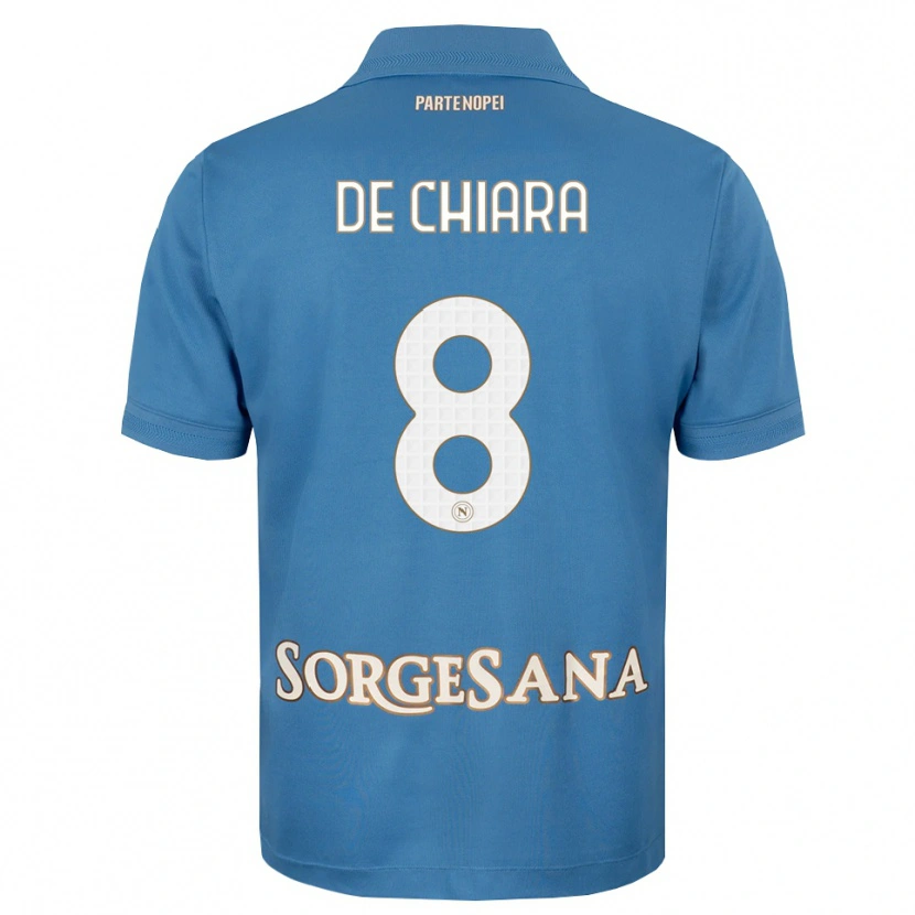Danxen Barn Emmanuele De Chiara #8 Dimblå Vit Hemmatröja Matchtröjor 2026/27 Tröjor T-Tröja