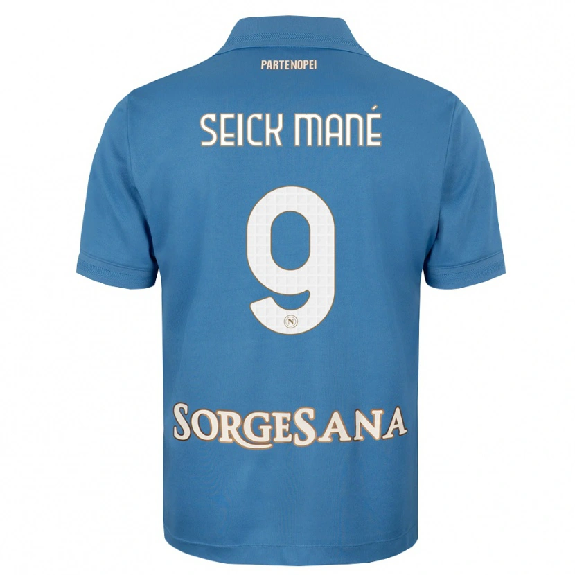 Danxen Barn Mohamed Seick Mané #9 Dimblå Vit Hemmatröja Matchtröjor 2026/27 Tröjor T-Tröja