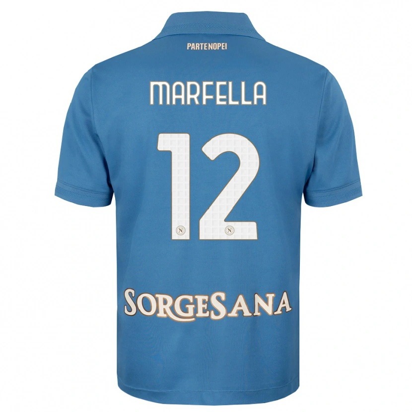 Danxen Barn Davide Marfella #12 Dimblå Vit Hemmatröja Matchtröjor 2026/27 Tröjor T-Tröja