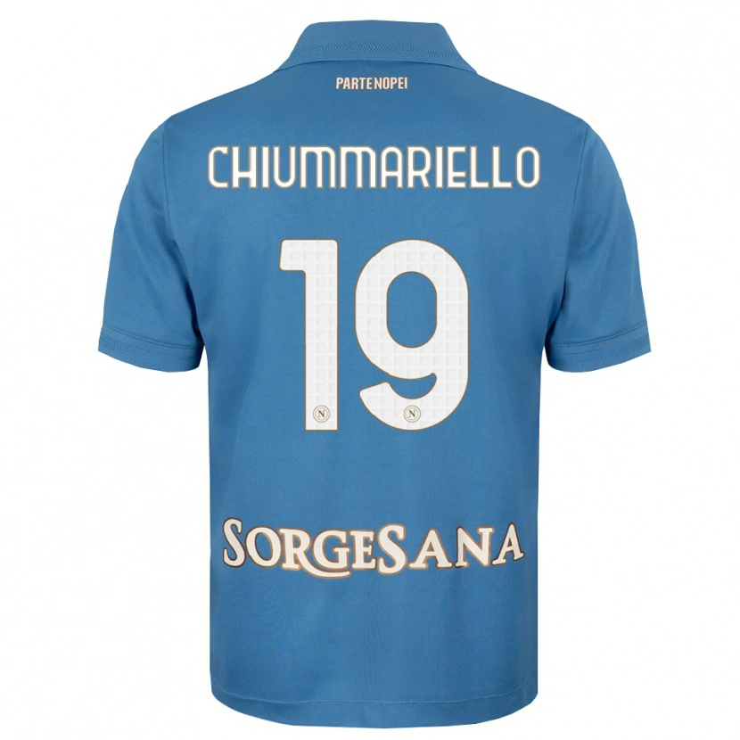 Danxen Barn Andrea Chiummariello #19 Dimblå Vit Hemmatröja Matchtröjor 2026/27 Tröjor T-Tröja