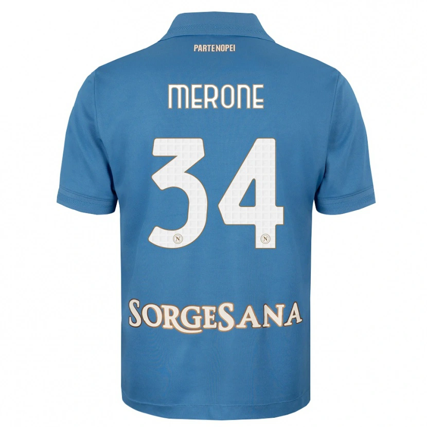 Danxen Barn Alessandro Merone #34 Dimblå Vit Hemmatröja Matchtröjor 2026/27 Tröjor T-Tröja