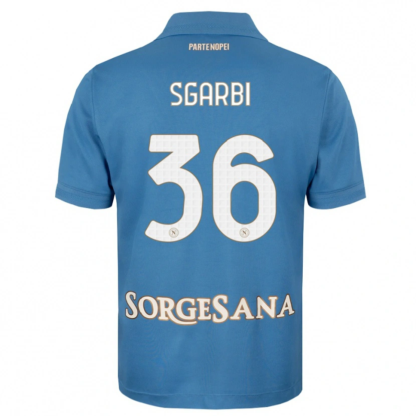 Danxen Barn Lorenzo Sgarbi #36 Dimblå Vit Hemmatröja Matchtröjor 2026/27 Tröjor T-Tröja
