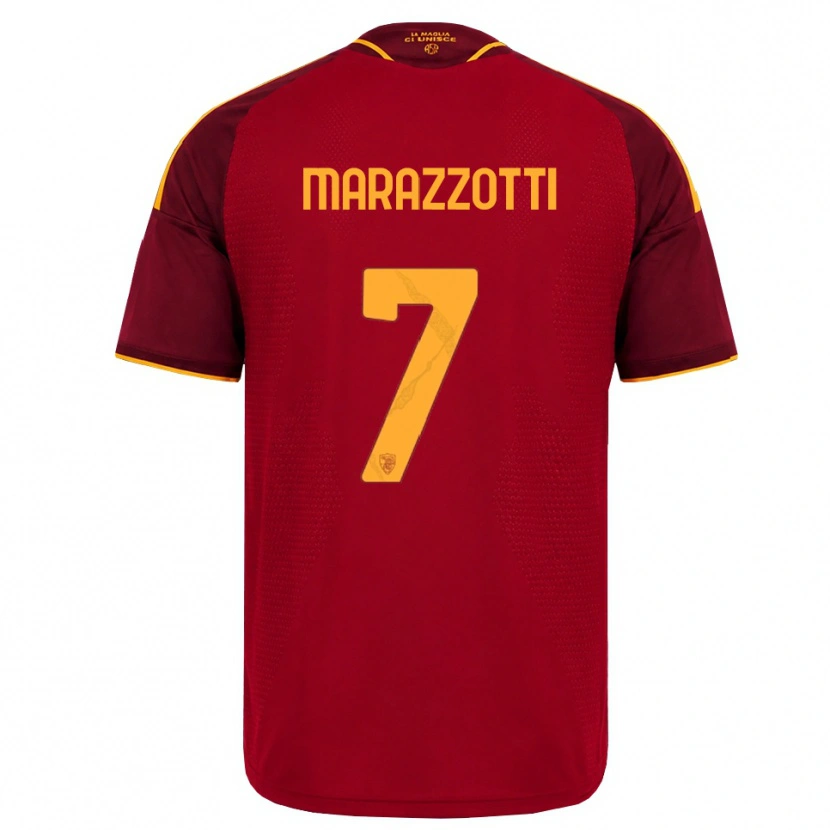 Danxen Barn Fabrizio Marazzotti #7 Röd Gyllene Gul Hemmatröja Matchtröjor 2026/27 Tröjor T-Tröja