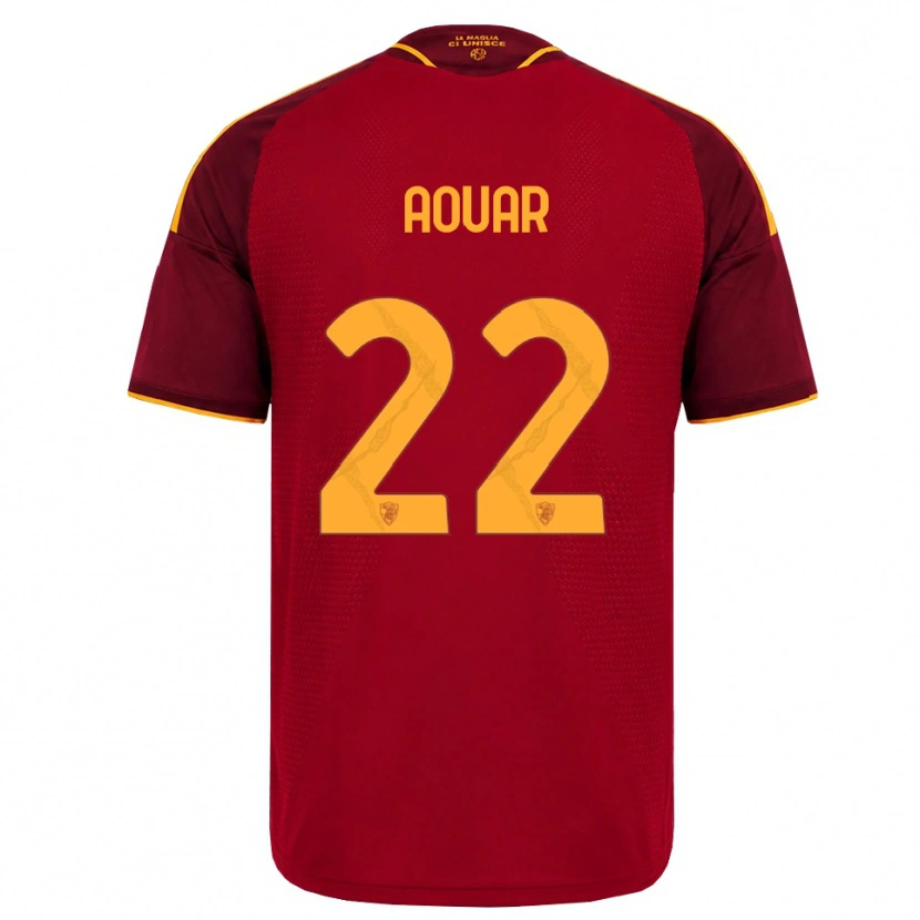 Danxen Barn Houssem Aouar #22 Röd Gyllene Gul Hemmatröja Matchtröjor 2026/27 Tröjor T-Tröja
