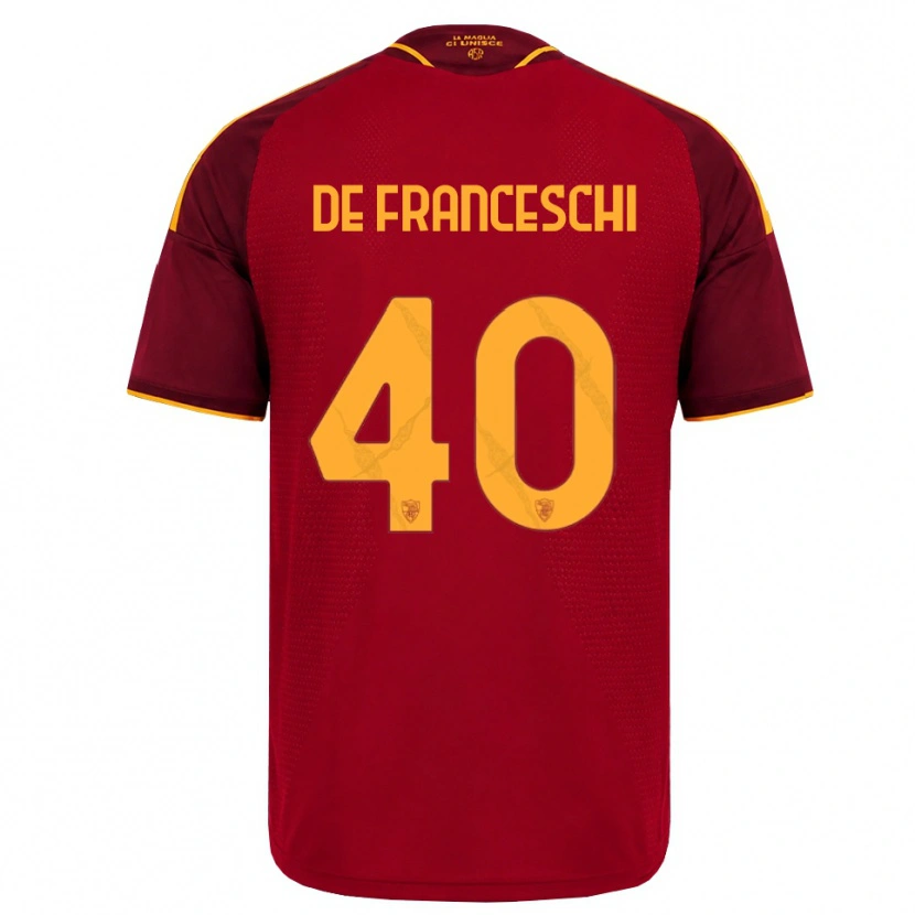 Danxen Barn Leonardo De Franceschi #40 Röd Gyllene Gul Hemmatröja Matchtröjor 2026/27 Tröjor T-Tröja