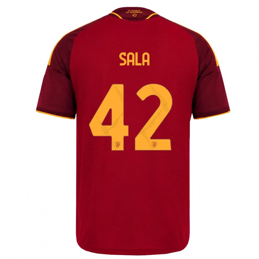 Danxen Barn Edoardo Sala #42 Röd Gyllene Gul Hemmatröja Matchtröjor 2026/27 Tröjor T-Tröja