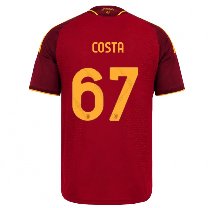 Danxen Barn João Costa #67 Röd Gyllene Gul Hemmatröja Matchtröjor 2026/27 Tröjor T-Tröja