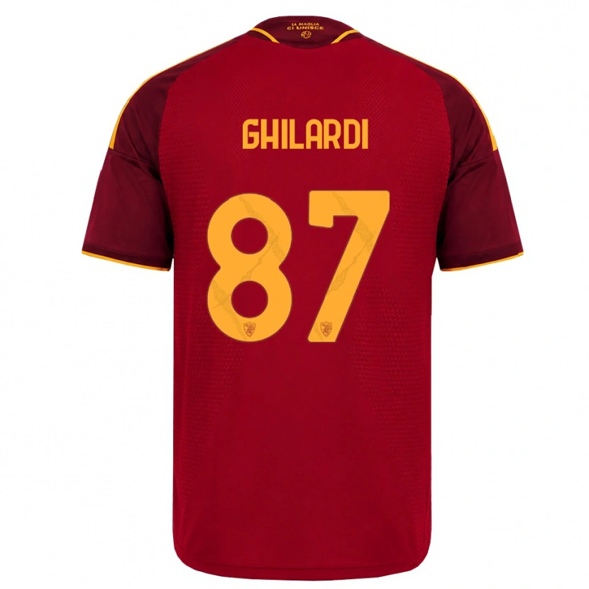 Danxen Barn Daniele Ghilardi #87 Röd Gyllene Gul Hemmatröja Matchtröjor 2026/27 Tröjor T-Tröja