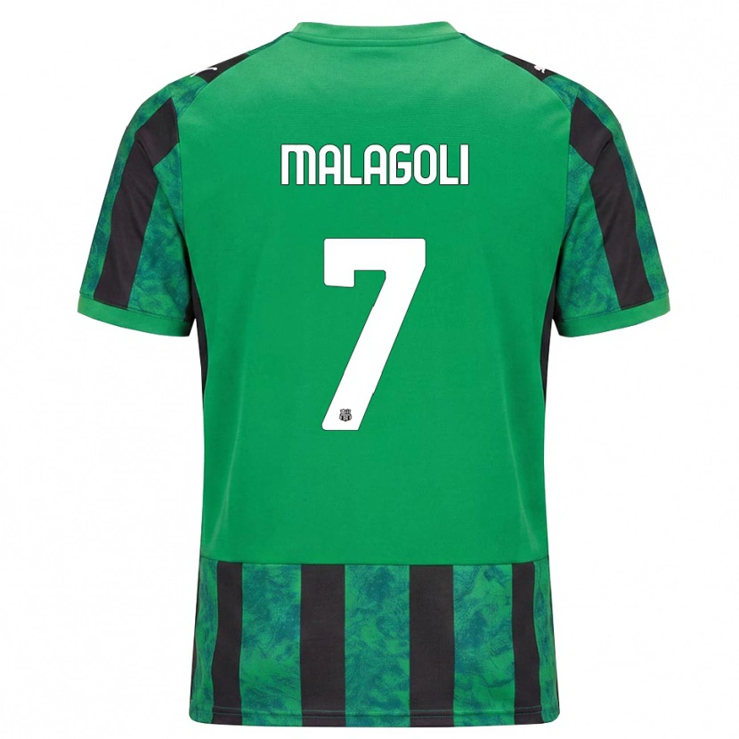 Danxen Barn Mattia Malagoli #7 Grön Svart Vit Hemmatröja Matchtröjor 2026/27 Tröjor T-Tröja