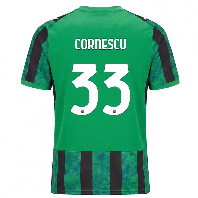 Danxen Barn Iustin Cornescu #33 Grön Svart Vit Hemmatröja Matchtröjor 2026/27 Tröjor T-Tröja
