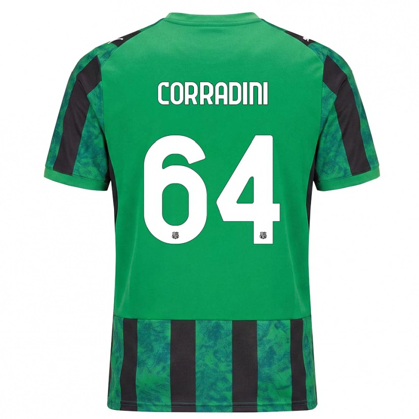Danxen Barn Francesco Corradini #64 Grön Svart Vit Hemmatröja Matchtröjor 2026/27 Tröjor T-Tröja