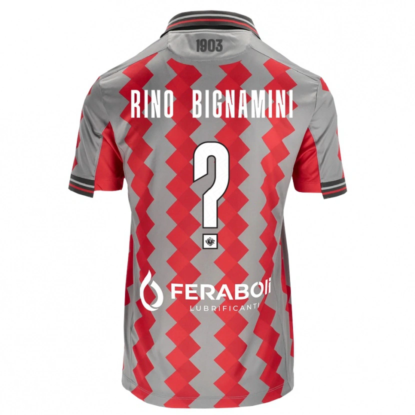 Danxen Barn Filippo Rino Bignamini #0 Grå Röd Vit Hemmatröja Matchtröjor 2026/27 Tröjor T-Tröja