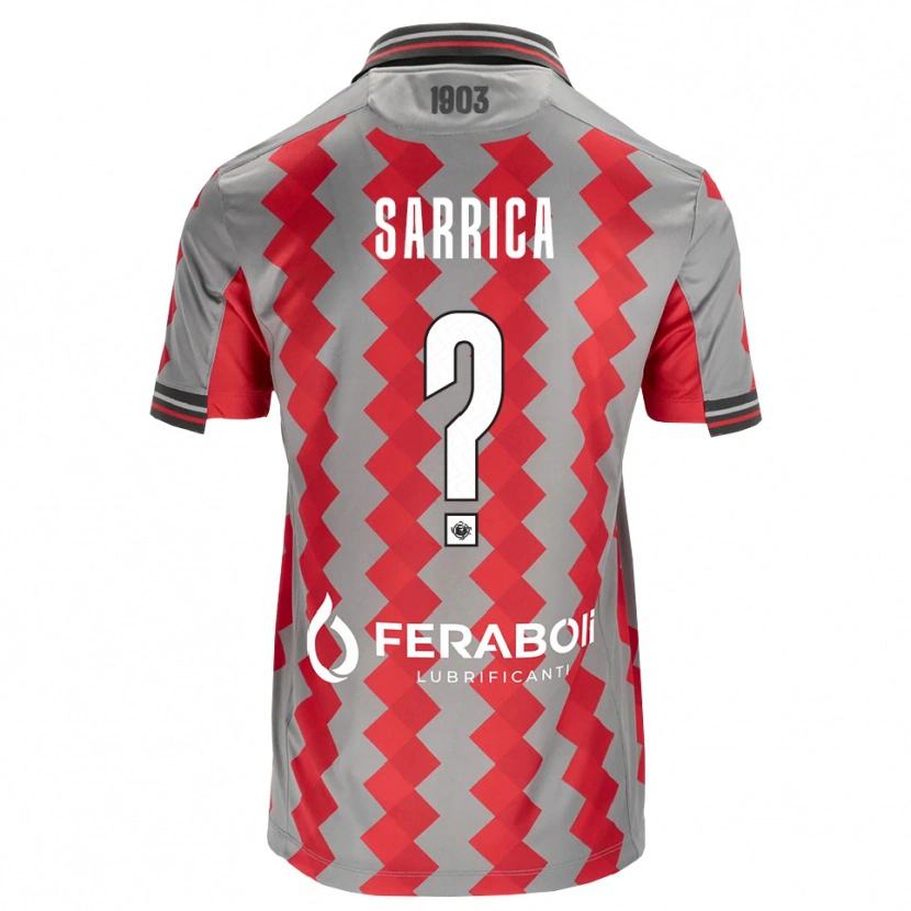 Danxen Barn Antonino Sarrica #0 Grå Röd Vit Hemmatröja Matchtröjor 2026/27 Tröjor T-Tröja