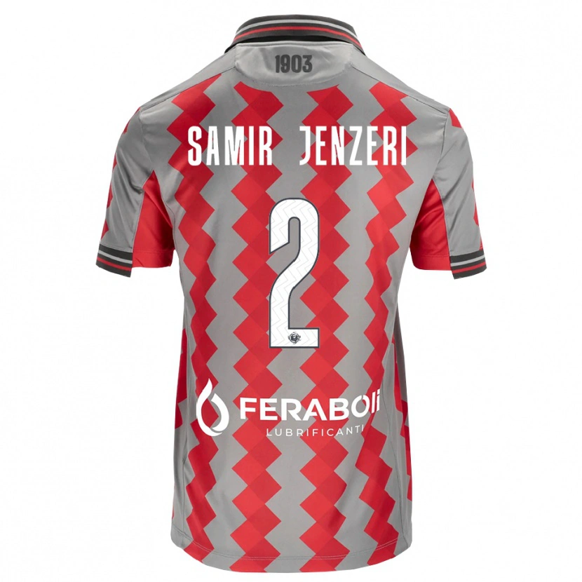 Danxen Barn Gabriele Samir Jenzeri #2 Grå Röd Vit Hemmatröja Matchtröjor 2026/27 Tröjor T-Tröja